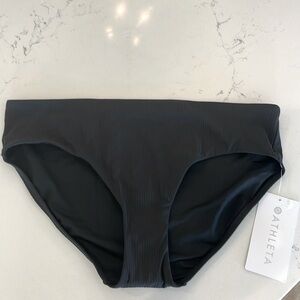 women’s athleta swim bottoms, full coverage, ribbed,size large